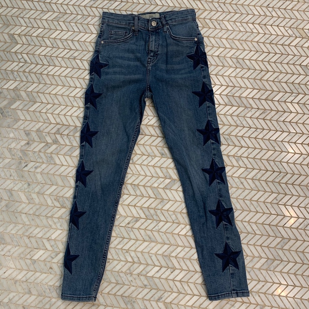 Blue Jeans w Navy Star Topshop S 28 High Waisted